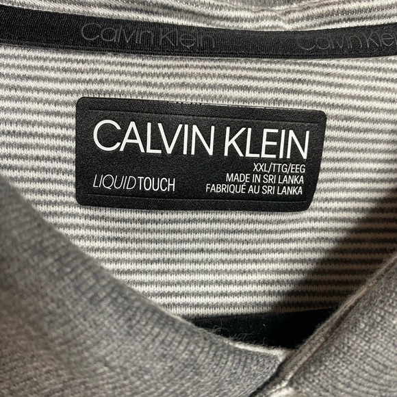 Calvin Klein liquid touch cotton,gray&white stripe cooling performance poloSZ-XL - Picture 9 of 9